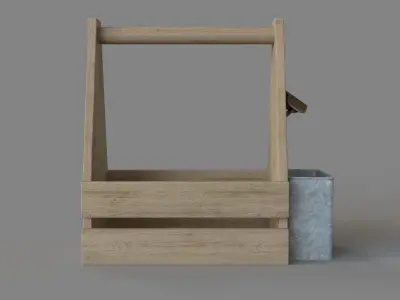 Beverage Solid Wood Crate 3D model