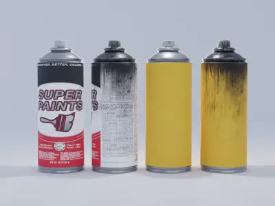 Spray Paint Can 4K and 2K Textures Low-poly 3D model