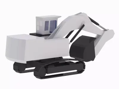 Excavator Mining R9350 Simplified Low-poly 3D model