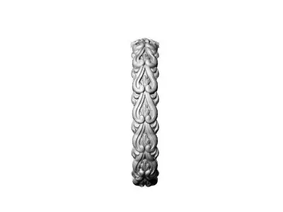 Antique Carved Silver Oxidised Bangle Design 3D print model