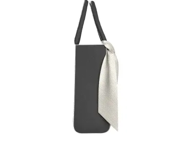 Black Leather Mini Tote Bag 3D model