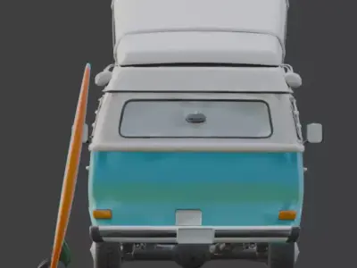 Stylized 3D Tropical Surf Camper Model Low-poly 3D model