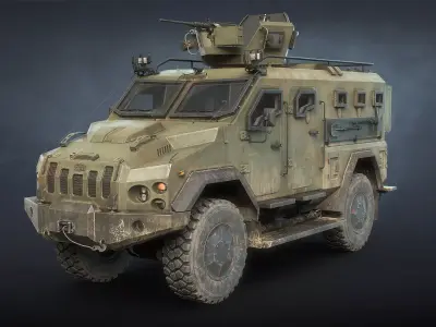 Varta MRAP with Interior Game Ready Low-poly 3D model