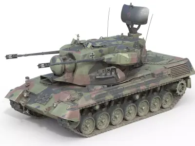 Flakpanzer Gepard 1A2 Anti Aircraft Low-poly 3D model
