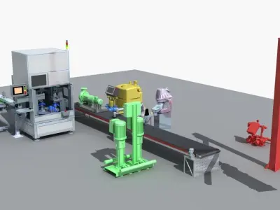 Industrial Equipment 32 - Motor Production Line 3D model