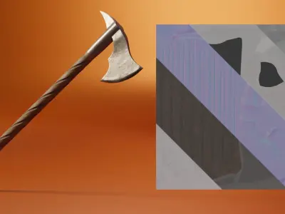 Medieval Axe 2 Low-poly 3D model