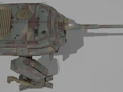 Destroyer Mech Walker with RIG and LOWPOLY Forest Camo Low-poly 3D model
