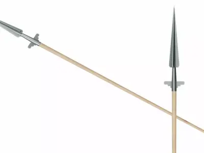 Short spear Low-poly 3D model
