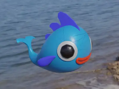 Cartoon Toy Fish Free 3D model