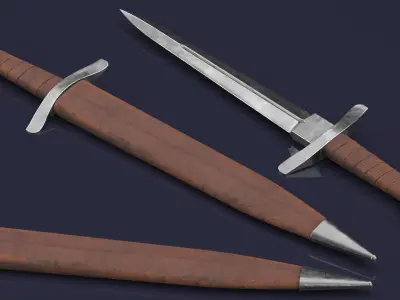 Medieval Knight Dagger 3D model