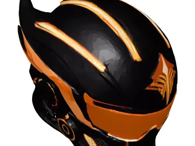 Futuristic Cyber Pilot Helmet 3D model