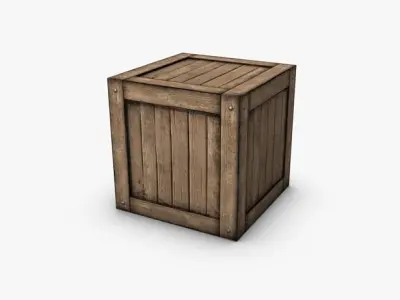 Low poly crate pile of wooden boxes 3D model