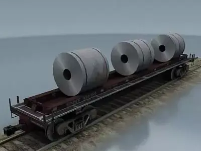 rail wagon 3 Low-poly 3D model