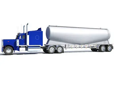 Blue Fuel Tank Truck 3D model