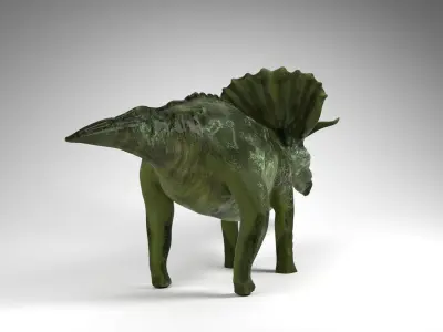 triceratops bronze sculpture of 3D model