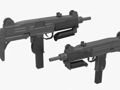 IMI uzi Low-poly Low-poly 3D model