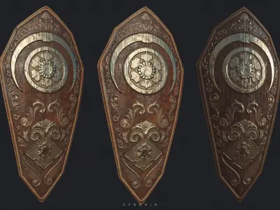 Paladin Shield Low-poly 3D model purchase