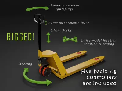 Pallet Jack Rigged 3D model