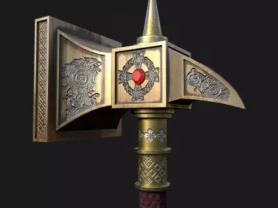 Warhammer Ghal Maraz Lowpoly Low-poly 3D model