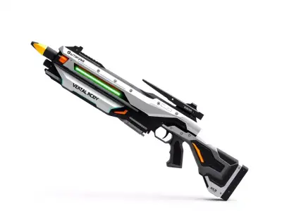Futuristic Energy Blaster model pack Low-poly 3D model