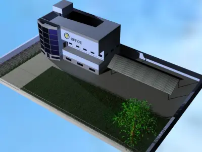 Office 3D model industrial building Free 3D model