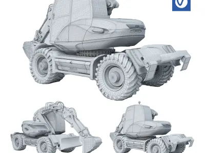 Excavator Mecalac 11mwr 3D model
