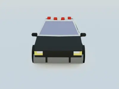 police car  - low poly Free 3D model