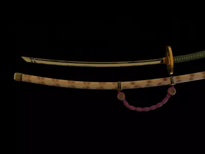 Katana tachi Low-poly 3D model