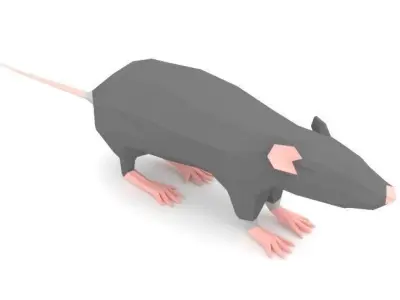 Mouse Cartoon Low Poly Low-poly 3D model
