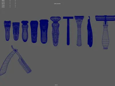 razor razor old fashioned razor electric razor 3D model