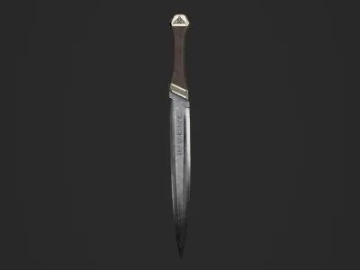 Viking knife Low-poly 3D model purchase