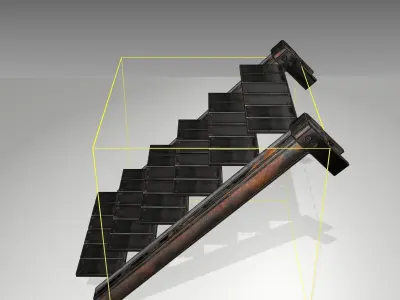 Futuristic Stairs - 14 - Rusty Textures Low-poly 3D model