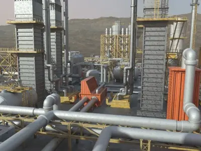 oil factory 3D model buy