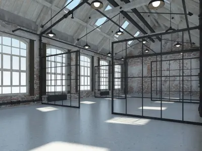 Loft Office interior 4 3D model purchase