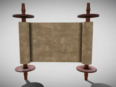 Blank Scroll Low-poly 3D model