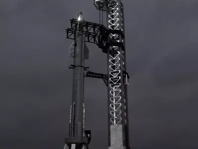 Rocket inspired in starship Free low-poly 3D model