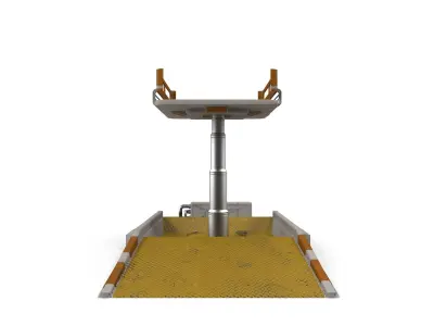 Elevator table with two chairs Low-poly 3D model