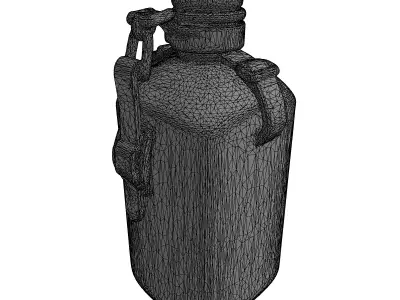 Military Canteen Water Bottle 3D Model Low-poly 3D model