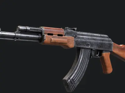 AKM game model Free low-poly 3D model