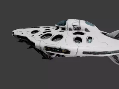 Organic Futuristic UFO Spaceship 3D Model 3D model