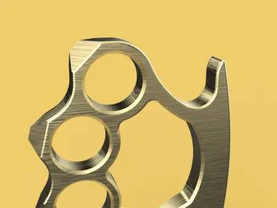 BRASS KNUCKLES HAND KNUCKLE DUSTER SELF DEFENSE FIST LOAD GRIP 3D model