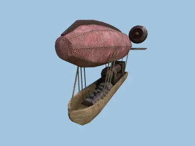 Steampunk Airship - Sci-Fi Aircraft 04 - Flying Ship Low-poly 3D model
