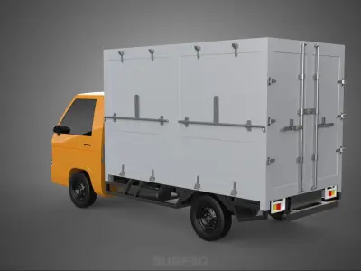 CANTER STORE SHOP BOX TRUCK DELIVERY PICKUP CARGO LORRY WAGON 3D model