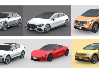 Low-Poly Car Pack 003 - Electric Elegance