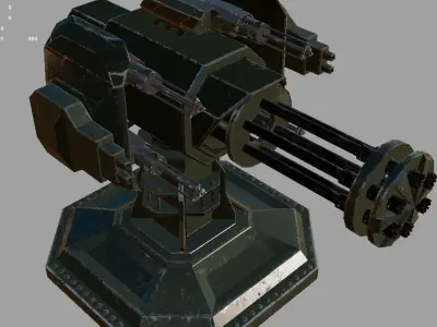 Tower defense Turret for Tower Defense style games 3D model