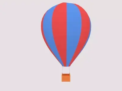 Airship or balloon Low-poly 3D model