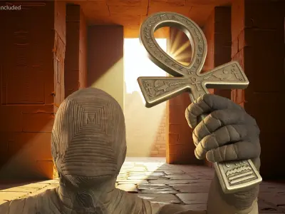 Mummy with Ankh 3D model
