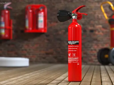 Carbon Dioxide 2Kg Fire Extinguisher 3D model