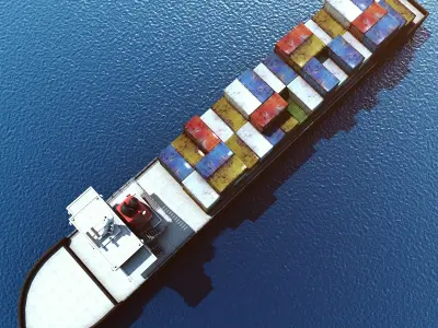 Cargo Ship Low-poly 3D model