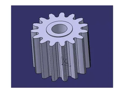 Gear pinion and wheel 3D model